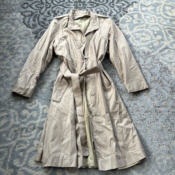 London Fog Jackets & Blazers - Vintage London Fog Belted Trench Coat Tan 14
